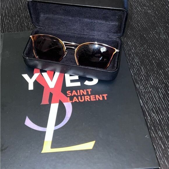 MCM Authentic designer brown and gold Metal & Acetate Cat-Eye Sunglasses - Picture 10 of 13